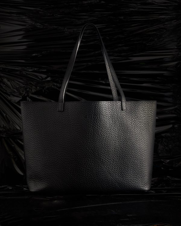 SHOPPING TYS BAG IN BLACK QUINTINO DOUBLE LEATHER